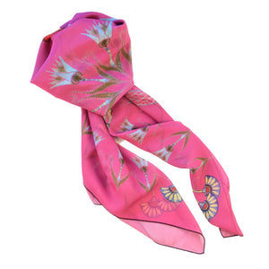 Egyptian Square Scarf, Damon Grey, Pink