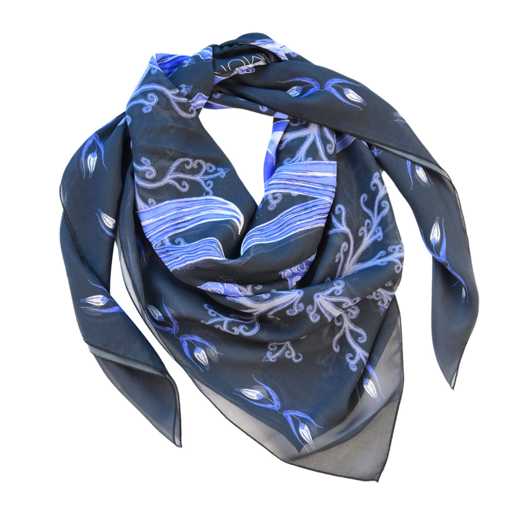 Griffin Square Scarf - Navy