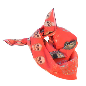 Vermillion Neckerchief, Damon Grey, Skull Art