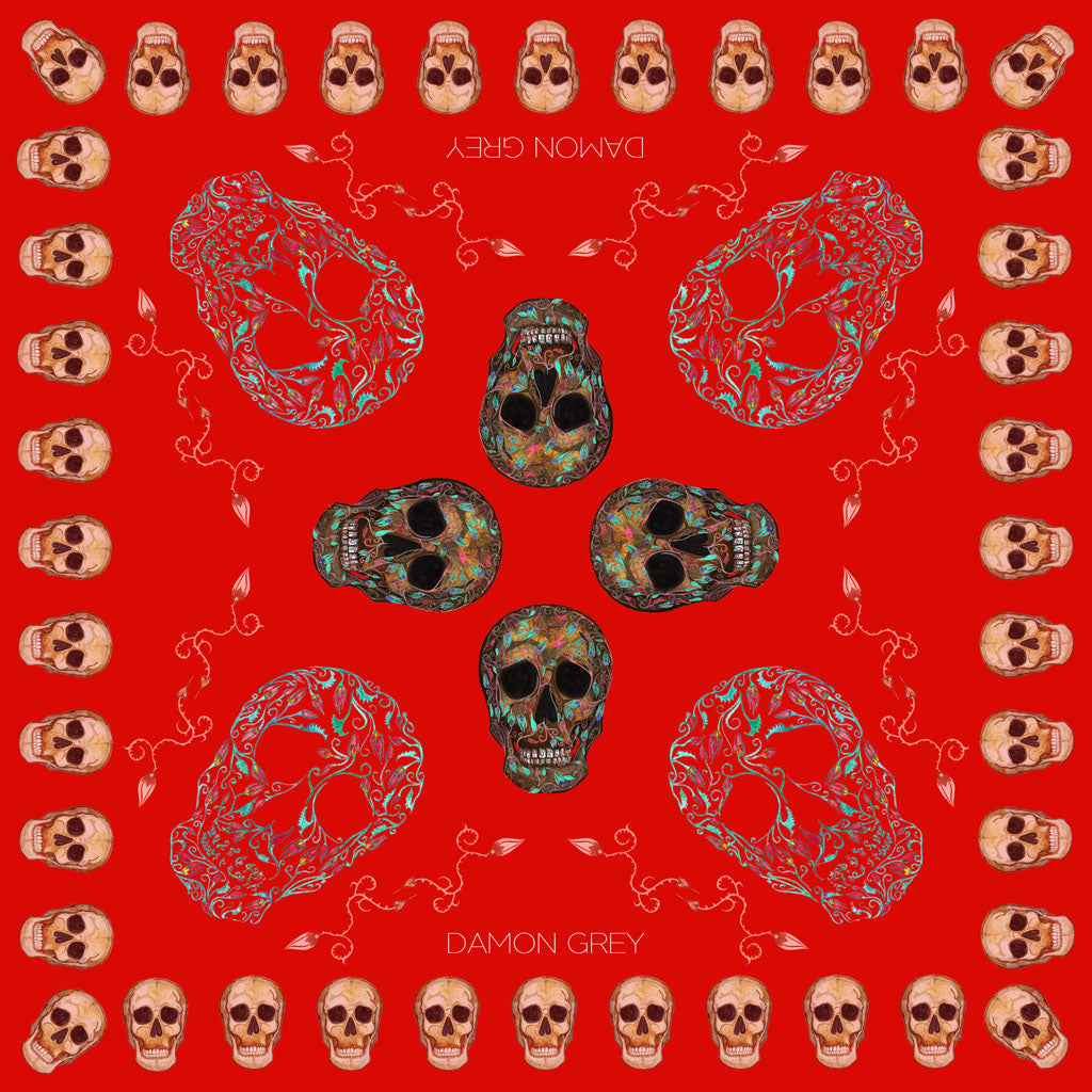 Damon Grey Art, Textile Print, Skull Art